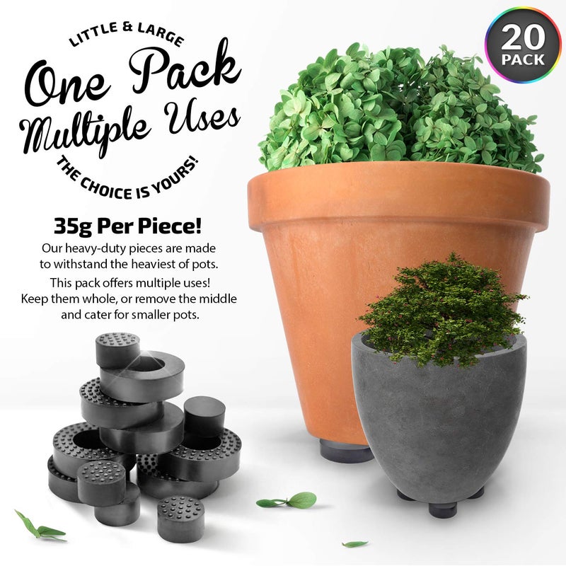 The Garden Gecko Little & Large Invisible Pot feet for Outdoor Plant pots and Flowers | A Plant Caddy with Floor Grip | 20 Pack Dual Size - Image 2
